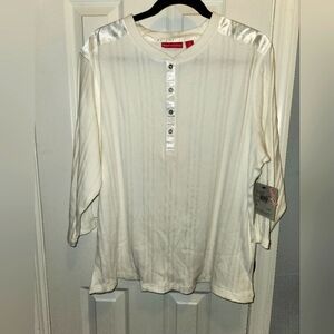 NWT Gloria Vanderbilt long sleeve ribbed top Aria